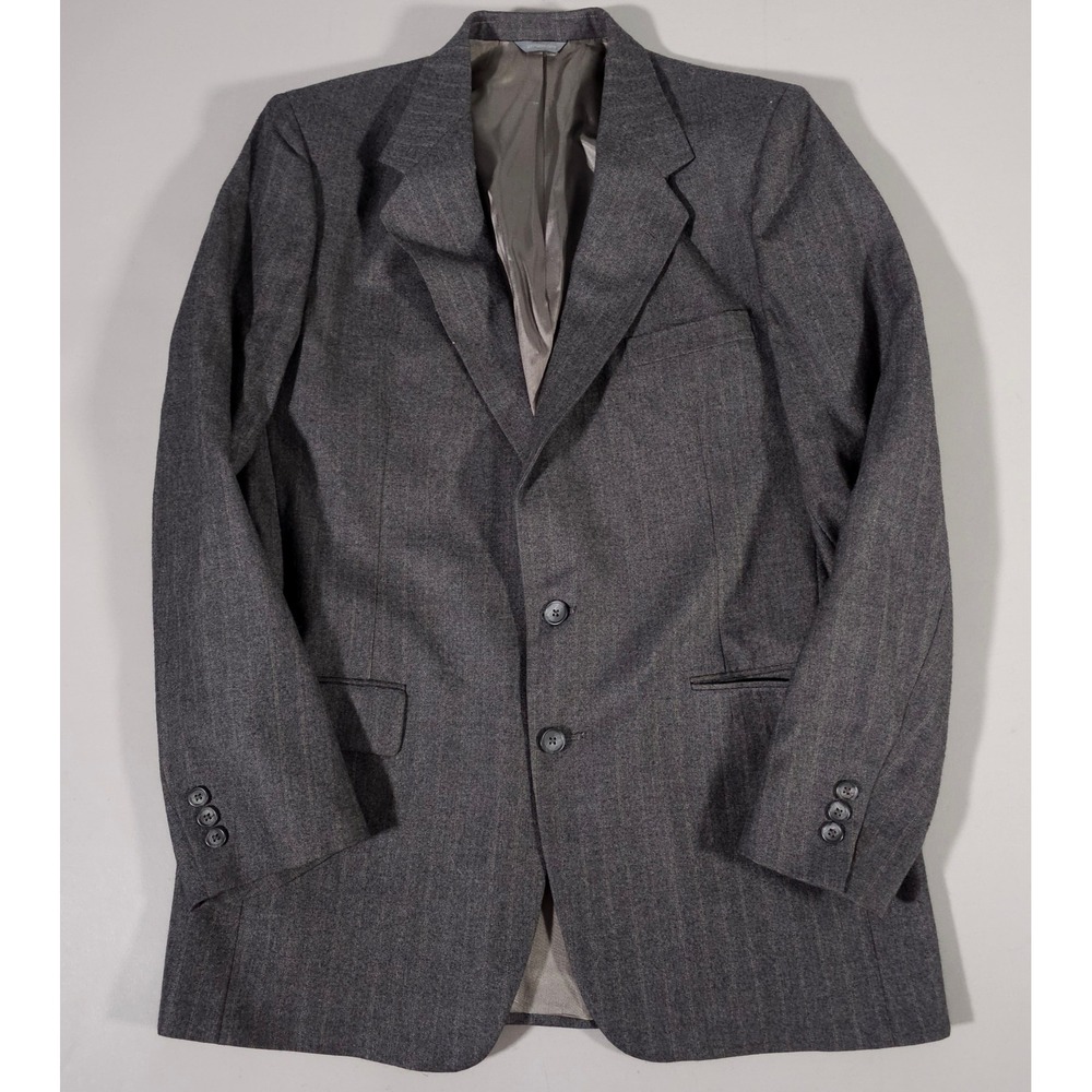 Givenchy Blazer Mens 42R Grey Pinstripe Vintage Monsieur Wool Sport Coat USA